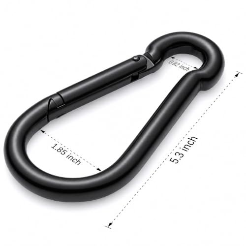 Image of Stainless Steel Spring Snap Hook Carabiner - 304 Stainless Steel Caribeener Clips, Set of 6