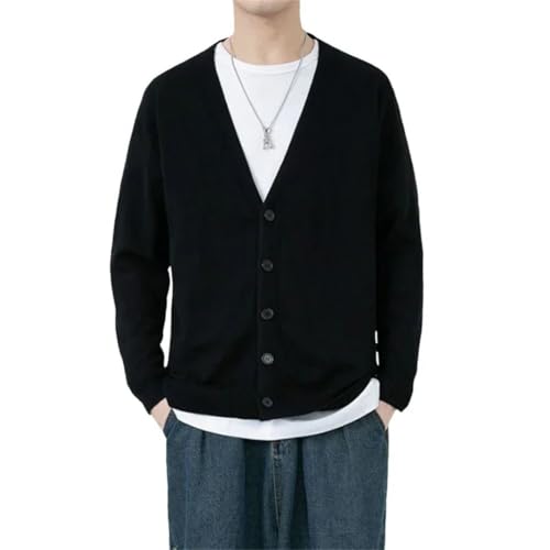 Men V-Neck Cardigan Cotton Heart Embroidery Single Breasted Long Sleeves Fit Sweater3