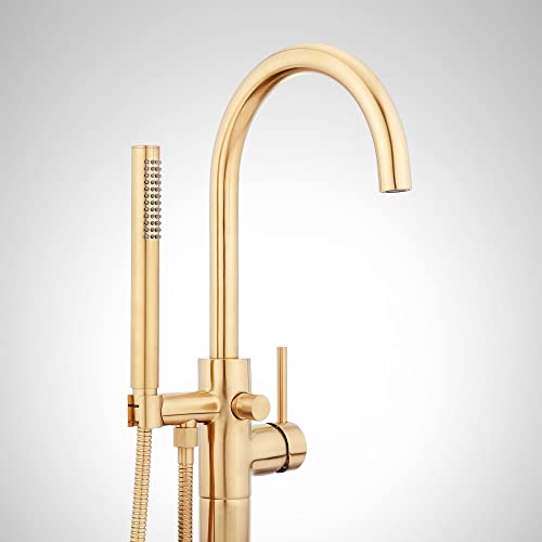 Signature Hardware 483807 Lexia Floor Mounted Tub Filler Faucet - Includes Hand Shower and Valve - Matte Black by Signature Hardware - Image 3