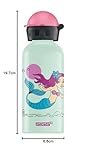 Sigg - Alu Trinkflasche Kinder - KBT Nixie - Auslaufsicher & Bruchsicher - Federleicht - BPA-frei - Klimaneutral Zertifiziert - Sport & Schule - Weissgrün & Rosa - 0,4L