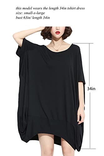 ellazhu Women's Loose Fit Batwing Sleeve Casual Crew Neck Tee Oversized Tunic T-Shirt Shirt Tops GA2003