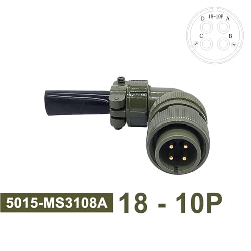 Conector circular 5015 MIL STD 18-10P con enchufe MS3108A resistente de 1 pieza 2