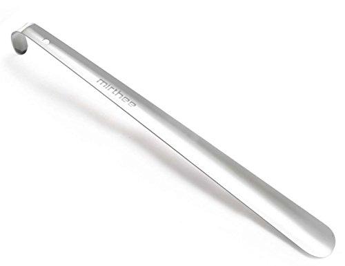 Mirthee 18 Inch Long Stainless Steel Shoe Horn With Handle Heavy Sturdy 1.8mm