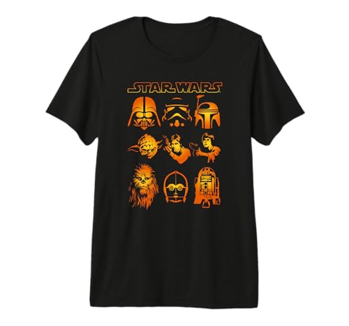 T-shirt Star Wars Halloween avec imprimé citrouille Jack-O-Lantern en coton premium pour fan