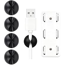 Cord Cable Organizer Clips, 4 Pack Charging Wire Cable Holder With Power Strip Holder for Desk Nightstand Phone