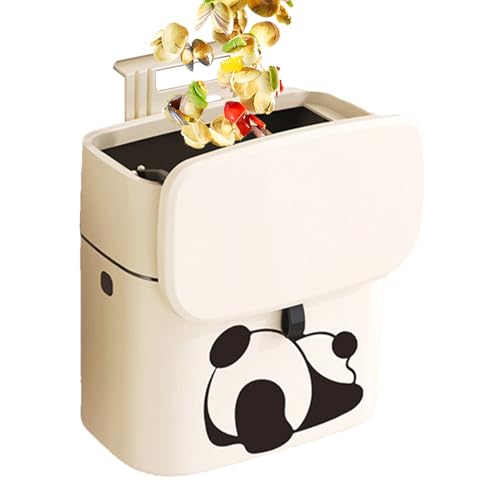Cubo de basura para puerta de gabinete, contenedor de compostaje para encimera de cocina, contenedor de compostaje de 9 l, cesta de sellado antiolor con tapa para baño, dormitorio, salón, casa en