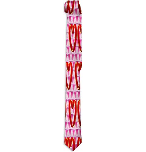 Corbata Estampada Corbata de Seda de Moda para Hombres Amor Doube Amor Rojo Rosa Resumen Aislado Solitario Encontrar Par Doble Ama Dulce Retro