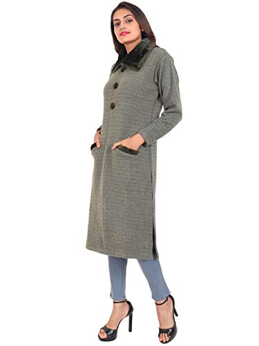 Image of Matelco Women's Wool Straight Kurti for Winters (Ad04Caz45 Black Parent).