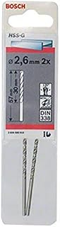 Bosch Professional 2 szt. Wiertła do metalu HSS-G (Ø 2,6 mm, Akcesoria wiertarek)