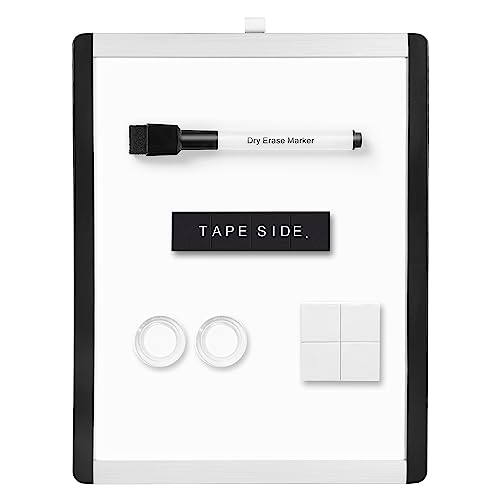 Amazon Basics Small Dry Erase Whiteboard, Magnetic, with Marker and Magnets, Lightweight, 8.5" x 11", Plastic/Aluminum Frame view 2