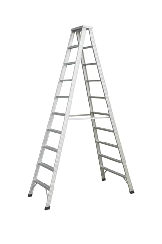 Image of Venus 10ft Foldable Aluminum Platform Ladder | Medium Gauge Dual-Side Steps | Rustproof, Anti-Skid, Self-Supporting for Electrical & Painting Jobs