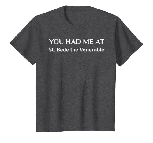 St. Bede The Venerable Christian Confirmation Saint Church T-Shirt, Youth, Dark Heather Grey, 4T