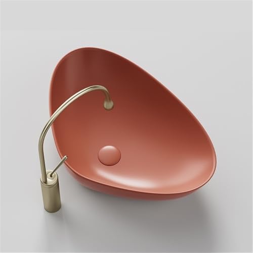 Lavabo de baño triangular sobre encimera con diseño de arte moderno personalizado 4