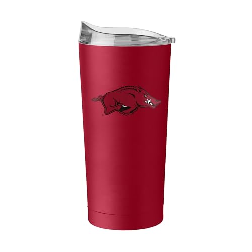 Image of Logo Brands 20 oz Powder Coat Tumbler- Insulated Tumbler with Lid for Water, Iced Tea or Coffee, Smoothie and More