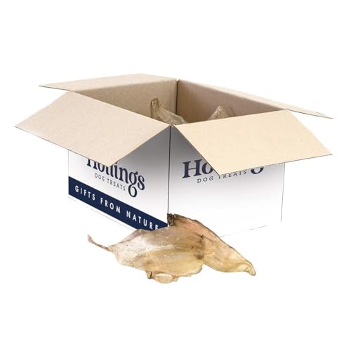 Hollings Cow Ears Dog Treats 100% Natural & Nutritious Long Lasting Chew Treats for Adult Dogs Grain Free & High in Protein (50 Loose)
