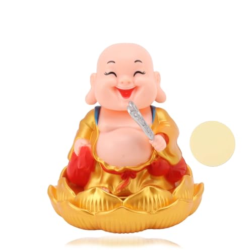 Statue de Bouddha Rieur Solaire de 4 pouces, le cadeau Feng Shui idéal pour vos proches