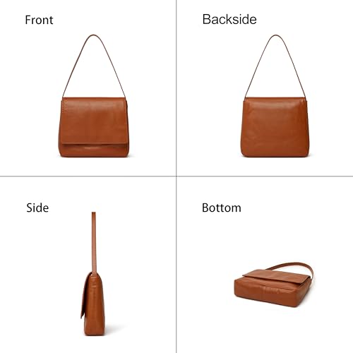 DORIS&JACKY Vintage Leather Shoulder Purse Women’s Designer Flap Top Handle Tote Purse4