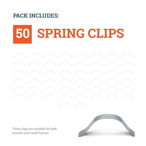 Image of 3 /8 inch Spring Clips with Round Corners - Picture Frame Parts - 50 Pcs Picture Hanging Hardware and Frame Clips