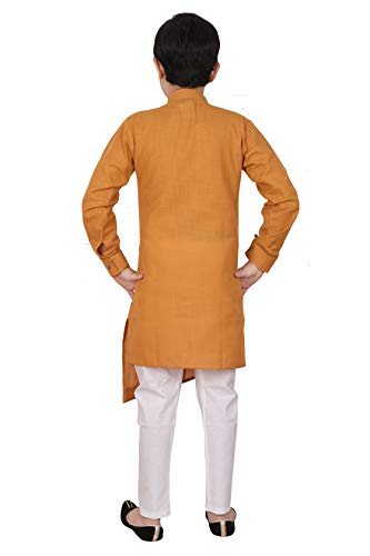 Boy's Indian Kurta For Boys | Kids Ethnic Wear | Pack Of 1 (S-109) (Mustard, 9-10 Years)2