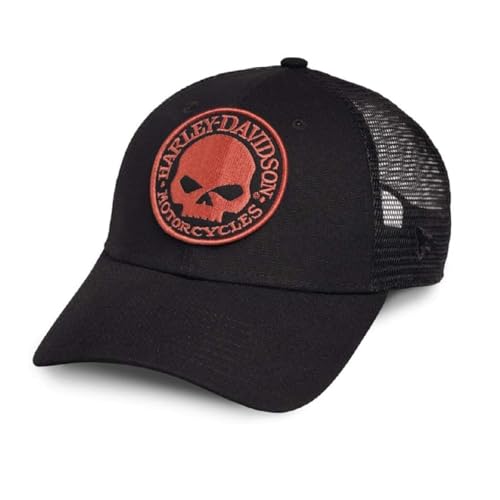 HARLEY-DAVIDSON Unisex Trucker Cap Willie G Skull Baseball Cap Biker Cap Motorcycle Baseball Cap for Men and Women