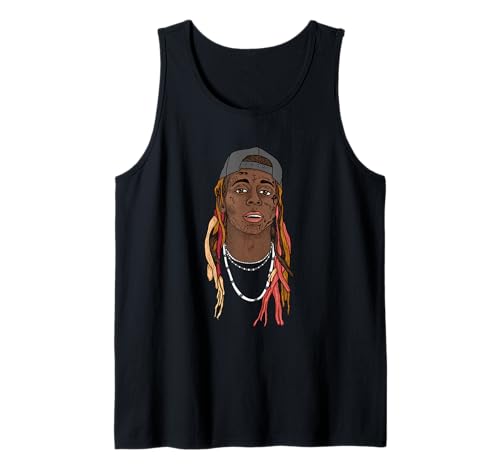 Lil Wayne Illustrated Face Tank Top