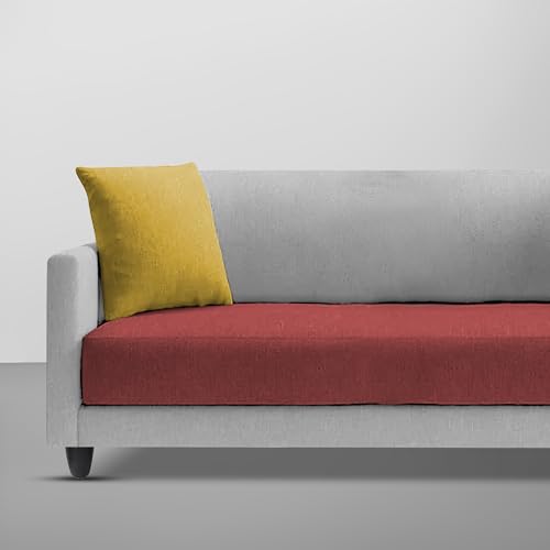 Image of Casaliving Dominic 2 Seater Sofa Set for Living Room (Maroon Grey Fabric) Premium Fabric Sofa