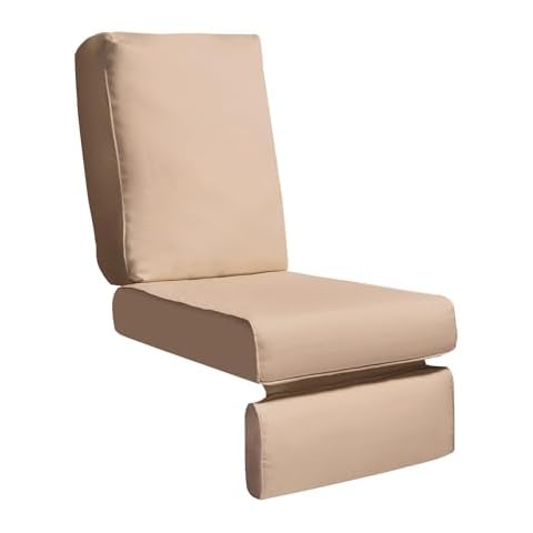 Skypatio All-Weather Outdoor Recliner Cushion, Replacement Patio Chair Deepseat Waterproof Cushion (Khaki) Cover