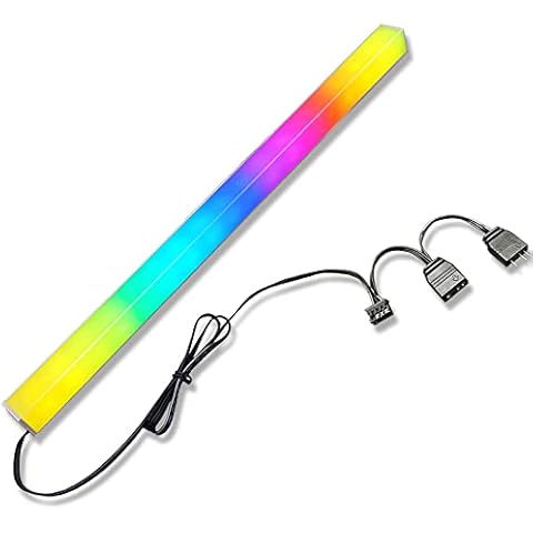Benkeg Light Bar with 5V 3Pin ARGB Header,COOLMOON Magnetic ARGB LED Strip Dual Side Lighting Strip Rainbow PC Case Light Bar with 5V 3Pin ARGB Header Sync Lighting Effect Cover
