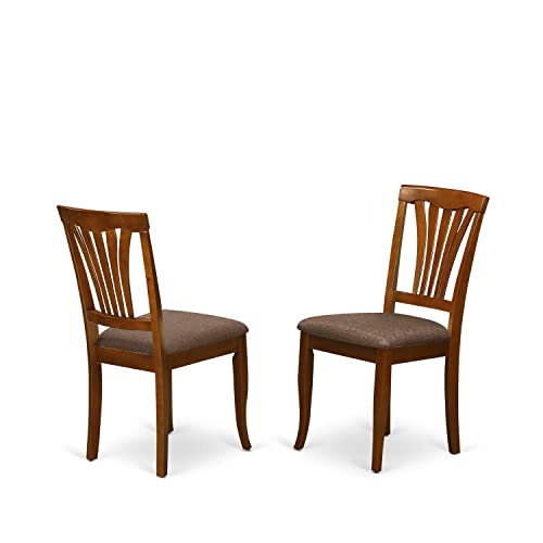 East-West-Furniture-PSAV7-SBR-C-7-Piece-Modern-Dining-Table-Set-Consist-of-a-Rectangle-Wooden-Table-with-Butterfly-Leaf-and-6-Linen-Fabric-Upholstered-Chairs-32×60-Inch-Saddle-Brown East West Furniture PSAV7 SBR C 7 Piece Modern Dining Table Set Consist of a Rectangle Wooden Table with Butterfly Leaf and 6 Linen Fabric Upholstered Chairs 32×60 Inch Saddle Brown