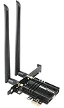 WiFi Card 5400Mbps 6E Wireless WiFi Bluetooth 5.3 PCIe Network Card, Intel WiFi 6E AX210 Chip, 6GHz/5GHz/2.4GHz PCI Express Bluetooth WiFi 6 Card for Desktop/PC Windows 11/10(64Bit)