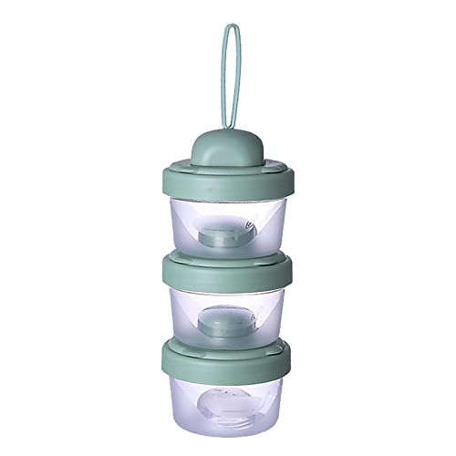 Image of IENYPA Baby Milk Powder Stackable Formula Dispenser, Formula Container for Travel, Non-Spill Stackable Baby Snack Storage Container with Handle, Travel Portable Feeding Mixer Bottle, BPA-Free (Green)