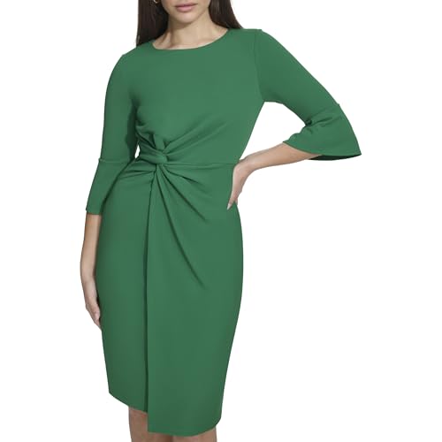 Image of Kensie Women's Belle Sleeve Scuba Crepe Midi Dress