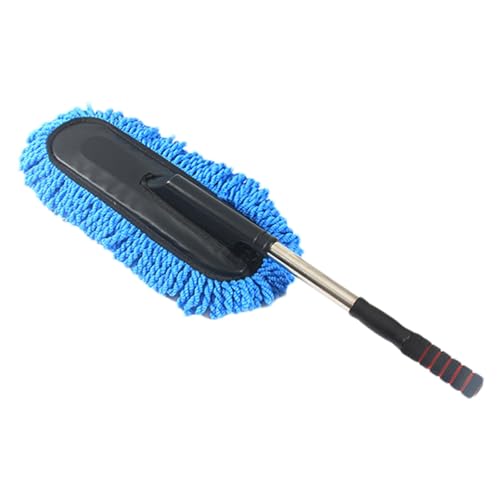 Generic Brosse à poussière en microfibre pour voiture - Brosse de nettoyage extensible pour voiture - Outil de nettoyage extérieur de voiture - Brosse de nettoyage douce pour véhicules - Bleu