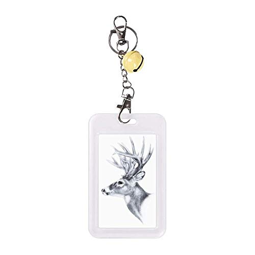 Pochette protection carte de crédit cerf noir et blanc Sketch Deer