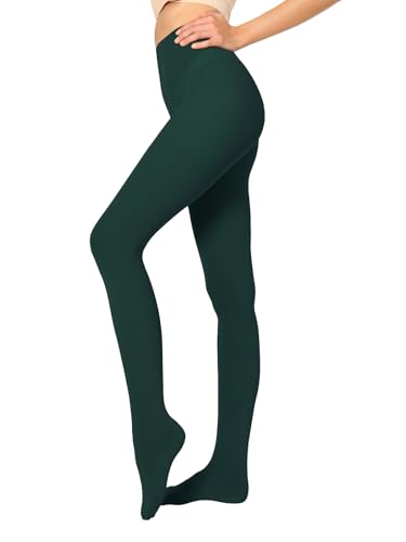 Image of Women's 80 Denier Semi Opaque Tights High Waist Soft Solid Color Footed Pantyhose