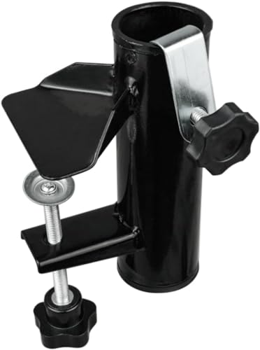BELLRINO Patio Umbrella Holder Clamp,Mount Clip, Patio Umbrella Clamp Deck Umbrella Stand,Metal Umbrella Clamp Outdoor Umbrella Mount Bracket for Fences,Railing,Deck (C00-16)