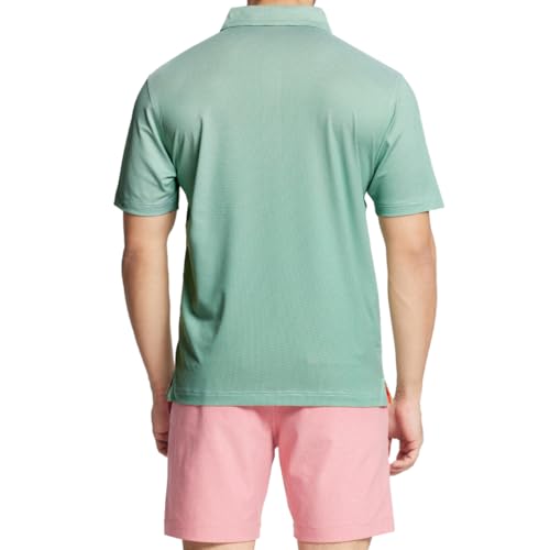 Rouen Mens Polo Shirts Short Sleeve Soft Lightweight Performance Dry Fit Jacquard Casual Collared Golf Polo Shirts for Men4