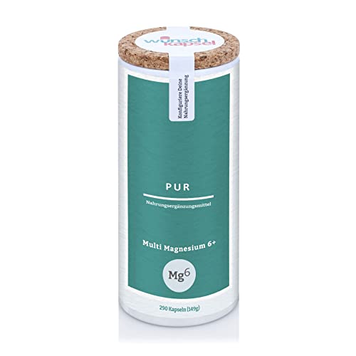 Wunschkapsel Multi Magnesium 6+ - 290 Kapseln mit verschiedenen Magnesiumverbindungen (Citrat, Taurat, Malat, Oxid, Sango, Lithothamnium)