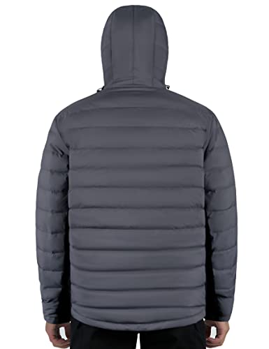 Image of Lesmart Men Down Jacket Puffer Winter Jacket with Hooded Packable Lightweight Windproof Insulated Warm Coat