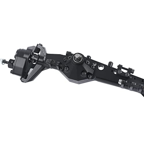Rzxylrc Cnc Aluminum Alloy Front Rear Portal Axle For 1/10 Rc Crawler Car Axial Capra 1.9 Utb, Completes Axle Set Upgrades (Black) #TOP4