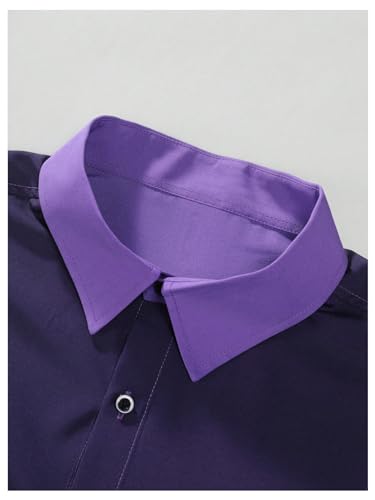 OYOANGLE Men's Ombre Long Sleeve Dress Shirts Button Down Collared Work Shirt Top Business Formal Shirts4