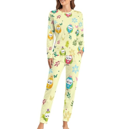 Pyjama femme ensemble contre le froid nocturne avec t-shirt et pantalon