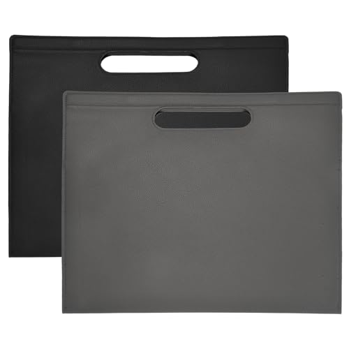 Carpeta de archivo A4 portafolio de cuero PU para reuniones de negocios y oficina, 2 piezas