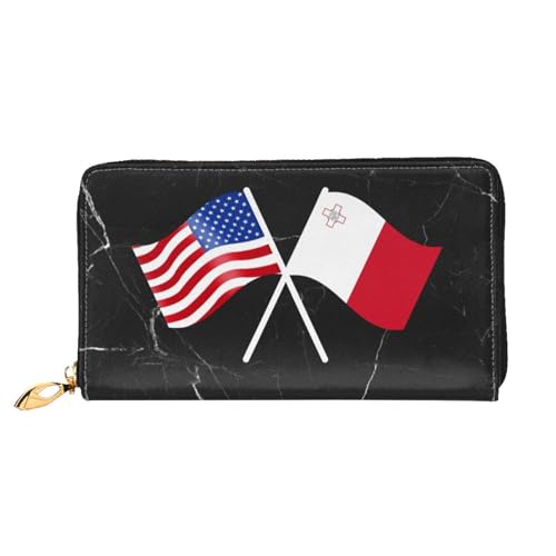 American And Malta Flag Wallet Card Bag2