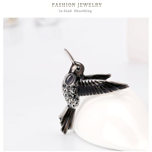 Image of coadipress Colorful Birds Brooch Pins Crystal Rhinestone Branch Bird Brooch Cute Enamel Animal Magpie Hummingbird Pin Fashion Jewelry Accessories Gifts