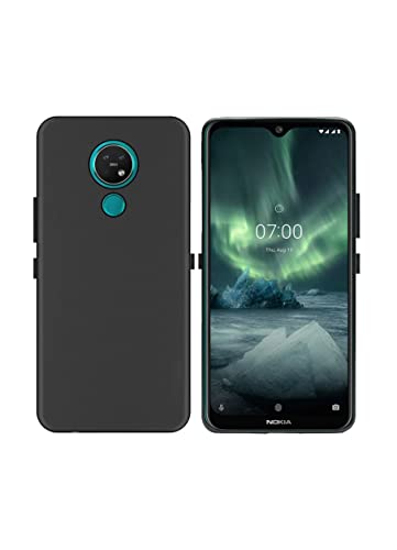 Image of Mobile Back Cover Case for Nokia 7.2 (Silicone Case|CameraProtection|Black SC1510)