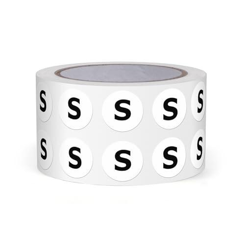 FINDAT Letter S Round Stickers 0.5 Inch Vinyl Circle Capital Alphabet Labels Self-Adhesive Removable Waterproof Dots Tags for Home Office Inventory 1000 PCS