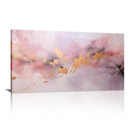 Affiche art abstrait marbre rose encadrée : habillez vos murs vides facilement
