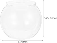 Vista 2 de Pescadera de plástico – 5.5 x 4.5 pulgadas redondo para pecera irrompible – Jarrón hidropónico de globo transparente, maceta hidropónica, tarro