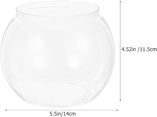 Miniatura 2 de Ipetboom Pescadera de plástico  5.5 x 4.5 pulgadas redondo para pecera irrompible  Jarrón hidropónico de globo transparente, maceta hidropónica,
